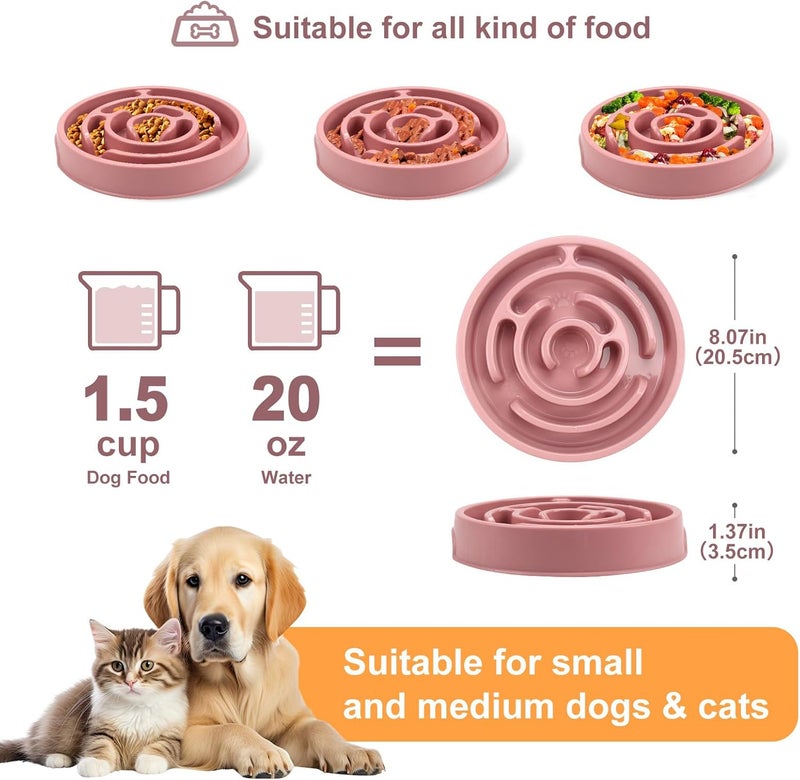 F'DIARY Slow Feeder Dog Bowls, Puzzle Dog Bowl with Anti-Slip, Slow Feeder & Non-Slip Design, Boredom and Anxiety Reducer, Suitable for All Breed Dogs and Cat - Image 2